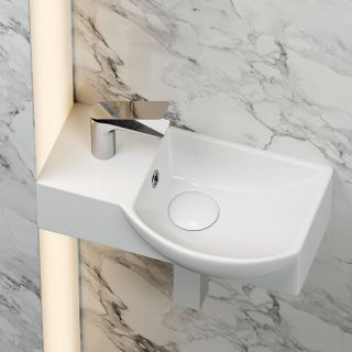 Подвесная раковина Ceramica Nova Element CN6039R 40см отверстие под смеситель слева белый